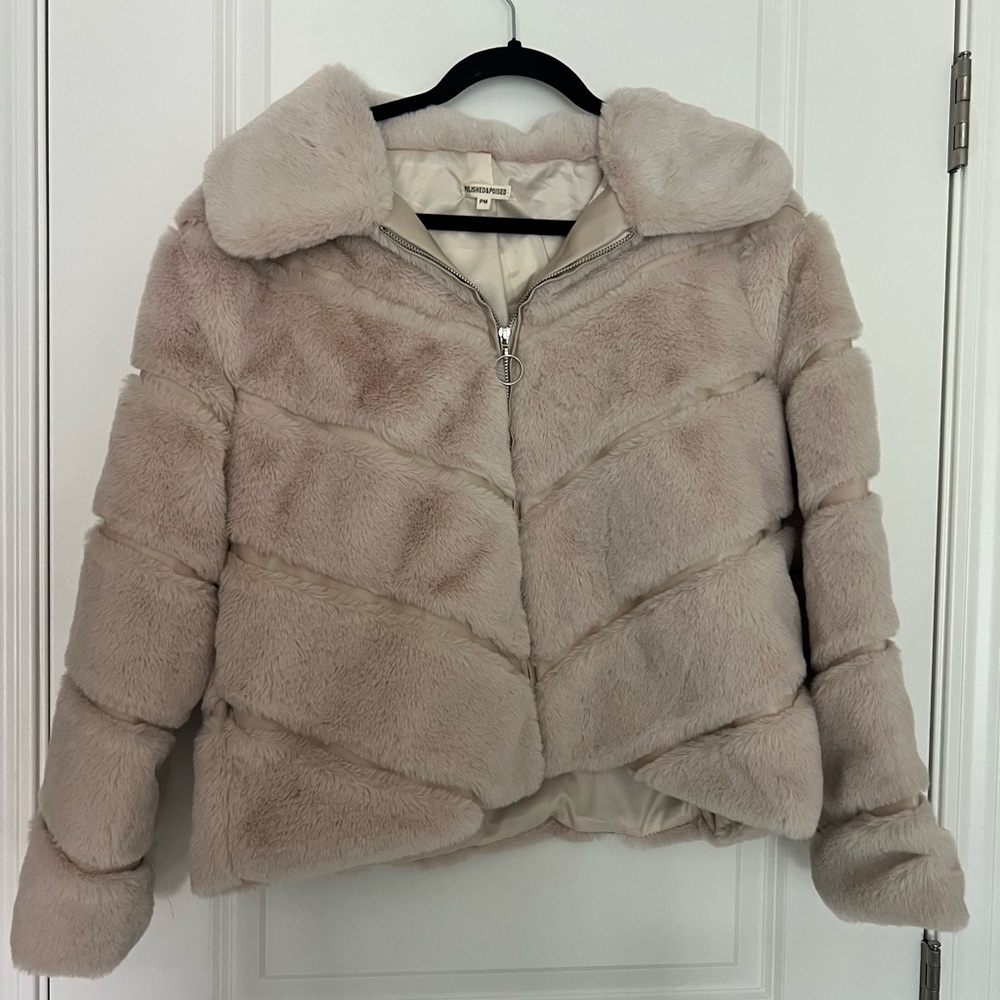 Women's Faux Fur Jacket - Cream
